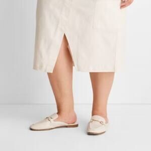 A New Day Women's Sandy Mule Flats with Memory Foam Insole Size 9.5 Cream Gold